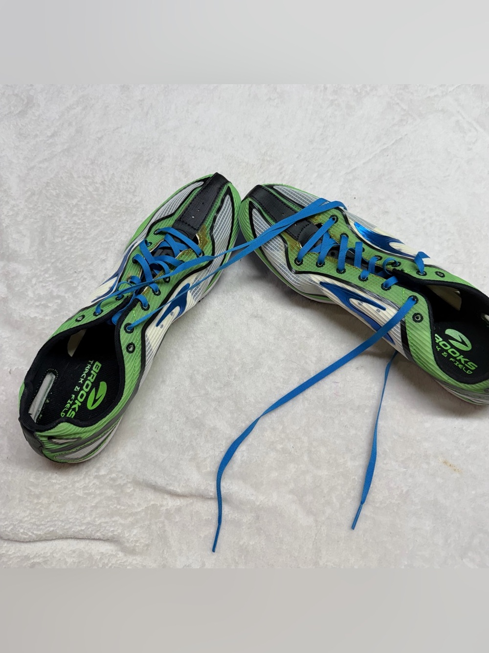Brooks Track & Field Spikes Men’s Size 12 Green Blue Running Shoes